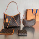 Brown Street Daily Letters Patchwork Zipper Contrast Bags
