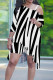 Zebra Casual Plaid Zebra Print Splashed ink printing Irregular Contrast Sloping Shoulder Plus Size Two Pieces