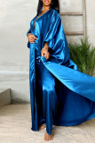 Blue Street Solid Color Patchwork Cardigan Collar Three Quarter Two Pieces