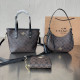 Brown Casual Street Letters Fringed Trim Patchwork Contrast Bags