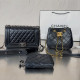 Black Casual Daily Letters Patchwork Metal Accessories Trim Chains Bags