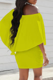 Red Sexy Print Patchwork Backless Off Shoulder Wrapped Skirt Dresses