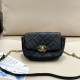 Black Street Daily Solid Color Patchwork Metal Accessories Trim Texture Bags