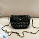 Black Casual Daily Letters Metal Accessories Trim Weave Bags