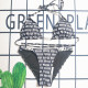 Black Sportswear Letters Patchwork Strap Design Swimwears