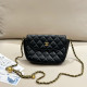 Black Casual Daily Solid Color Patchwork Metal Accessories Trim Bags