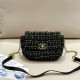 Black Daily Celebrities Letters Chains Weave Bags