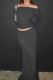 Dark Gray Elegant Solid Color Patchwork Oblique Collar Long Sleeve Two Pieces