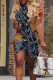Khaki Sexy Print Patchwork O Neck Irregular Dresses
