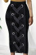 Black Gray Sexy Print Patchwork Skinny High Waist Positioning Print Bottoms
