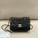 Black Casual Daily Solid Color Patchwork Metal Accessories Trim Bags