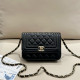 Black Casual Daily Solid Color Patchwork Metal Accessories Trim Bags