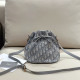 Gray Blue Casual Daily Letters Draw String Patchwork Adjustable Bags