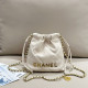 White Casual Daily Letters Draw String Metal Accessories Trim Bags