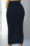 Blue Sexy Print Patchwork Skinny High Waist Positioning Print Bottoms