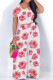 Powder White Casual Print Patchwork O Neck Short Sleeve Two Pieces
