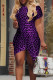 Purple Sexy Print Patchwork O Neck Irregular Dresses