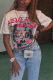 White Casual Street Graffiti Print Letters O Neck T-Shirts