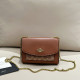 Brown Casual Street Letters Patchwork Chains Contrast Bags