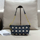 Blue Casual Daily Rhombus Patchwork Zipper Bags