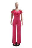 Yellow Casual Solid Color Patchwork Backless Spaghetti Strap Bodycon Jumpsuits