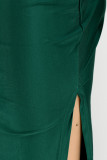 Pink Sexy Prom Solid Color Slit Ruched V Neck Evening Dresses