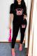 Black Casual Print Patchwork O Neck Short Sleeve Two Pieces