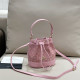 Pink Casual Daily Letters Draw String Patchwork Contrast Bags