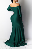 Pink Sexy Prom Solid Color Slit Ruched V Neck Evening Dresses