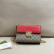 Red Casual Daily Letters Patchwork Chains Contrast Bags