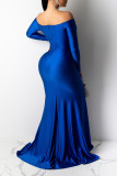 Pink Sexy Prom Solid Color Slit Ruched V Neck Evening Dresses