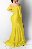 Pink Sexy Prom Solid Color Slit Ruched V Neck Evening Dresses
