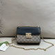 Black Casual Daily Letters Patchwork Chains Contrast Bags