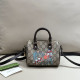 Brown Street Daily Graffiti Print Letters Patchwork Zipper Adjustable Bags