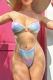 Colour Sportswear Gradient Color Hollow Out Patchwork Backless Swimwears(With Paddings)