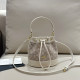 White Casual Daily Letters Draw String Patchwork Contrast Bags