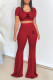 Red Casual Daily Letter Print O Neck Short Sleeve Two Pieces