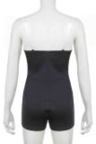 Dark Gray Sexy Solid Color Patchwork Backless Zipper Spaghetti Strap Skinny Rompers