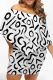 White Sexy Print Patchwork Backless Off Shoulder Wrapped Skirt Plus Size Dresses