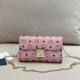Pink Casual Daily Letters Patchwork Chains Bags