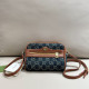 Blue Casual Street Letters Patchwork Zipper Contrast Bags