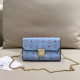 Blue Casual Daily Letters Patchwork Chains Bags