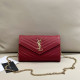 Red Casual Daily Solid Color Metal Accessories Trim Chains Texture Bags