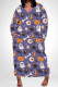 Purple Casual Skull Head Graffiti Print Pocket Contrast V Neck Printed Plus Size Dresses