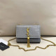 Blue Casual Street Letters Fringed Trim Metal Accessories Trim Texture Bags