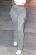 Grey Casual Letters Patchwork Cross Straps Regular High Waist Conventional Patchwork Bottoms