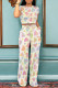 Colour Casual The stars Love Print Pocket Contrast O Neck Short Sleeve Two Pieces