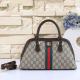 White Brown Street Letters Patchwork Zipper Bags