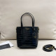 Black Casual Daily Solid Color Metal Accessories Trim Texture Bags