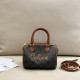 Brown Casual Street Letters Patchwork Contrast Bags